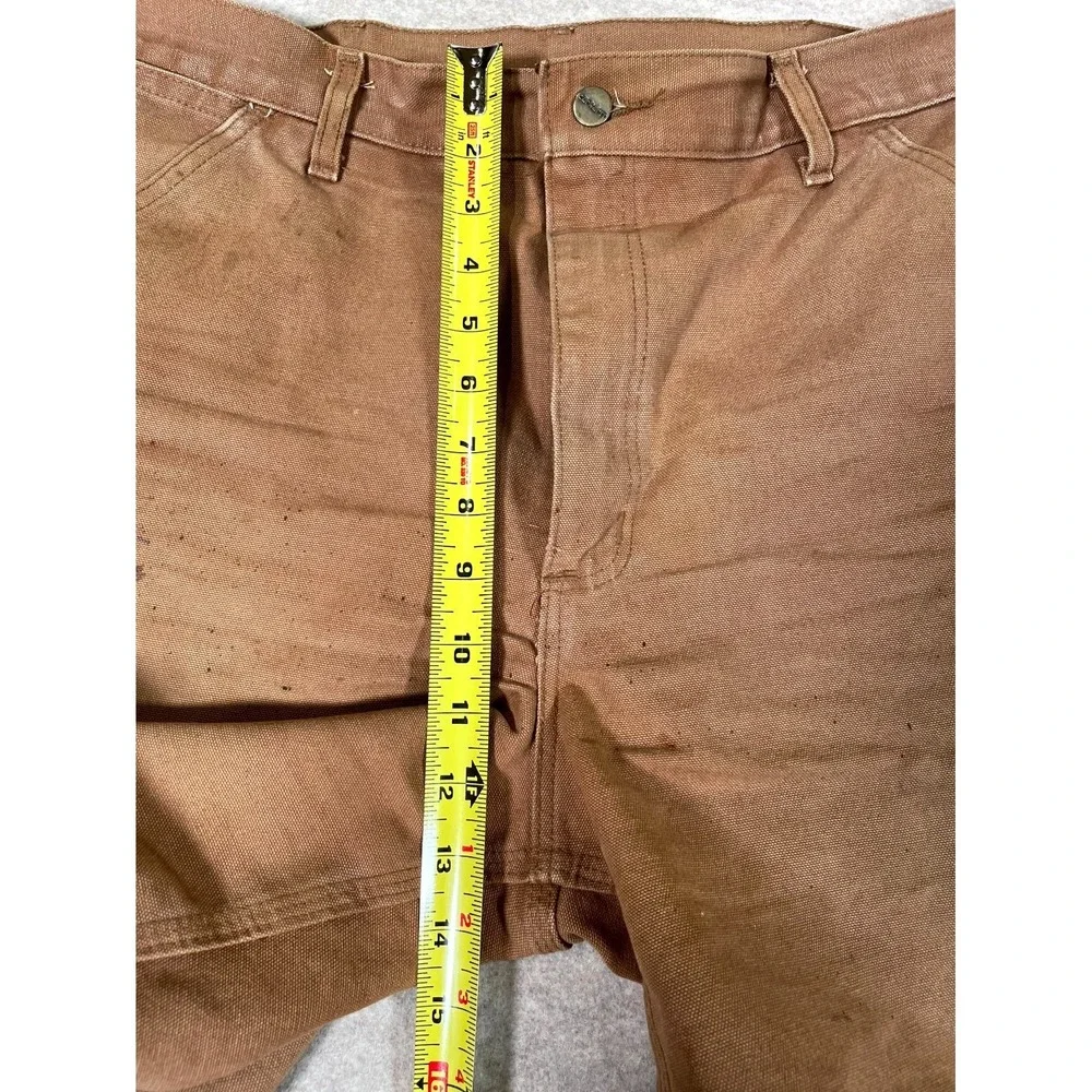 Carhartt Washed Duck Work Carpenter Shorts Mens 36 Brown Cotton Logo High Rise